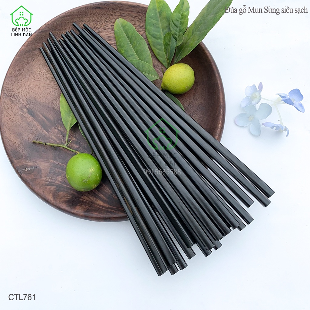 Đũa Nhật Gỗ Mun Sừng Cao Cấp HAHANCO  Đầu Gắp Thon Nhỏ Tinh Tế