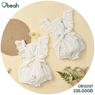 Body ren thêu Obeah chất liệu cotton thêu Fullsize từ 59 đến 80 cho bé từ 0 đến 12 tháng tuổi