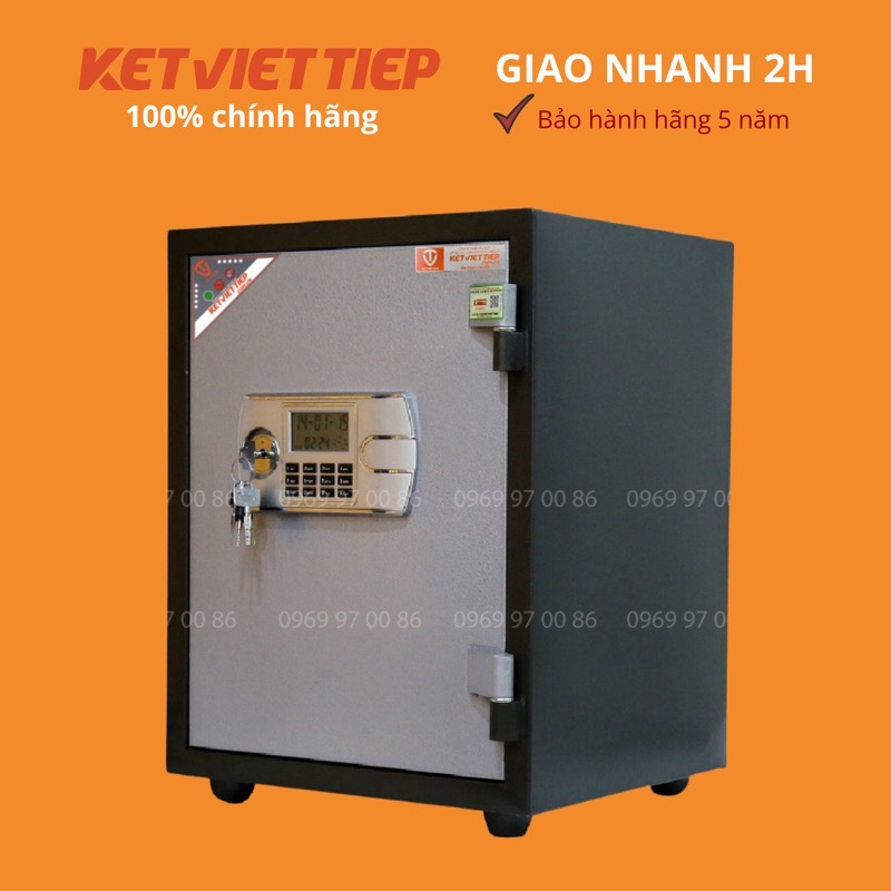 Két sắt Việt Tiệp KCC41 khóa điện tử chống cháy có báo động thân thép đúc đặc 65kg (bảo hành 5 năm) freeship