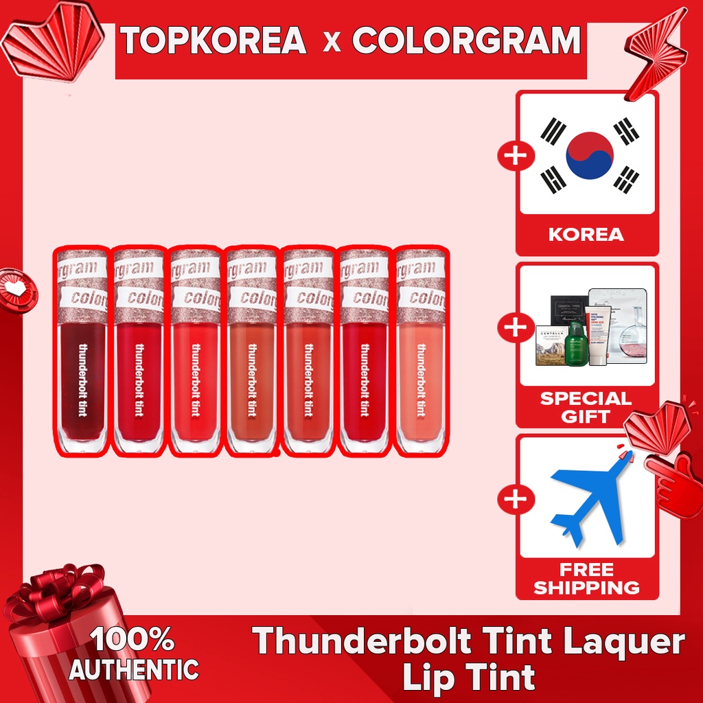 Son tint Thunderbolt 7 màu đẹp mắt tùy chọn / TOPKOREA / Shipping from korea