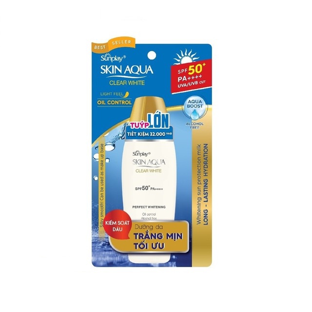 Sữa chống nắng hằng ngày dưỡng trắng cho da dầu Sunplay Skin Aqua Clear White SPF 50+ PA++++ 55g | BigBuy360 - bigbuy360.vn
