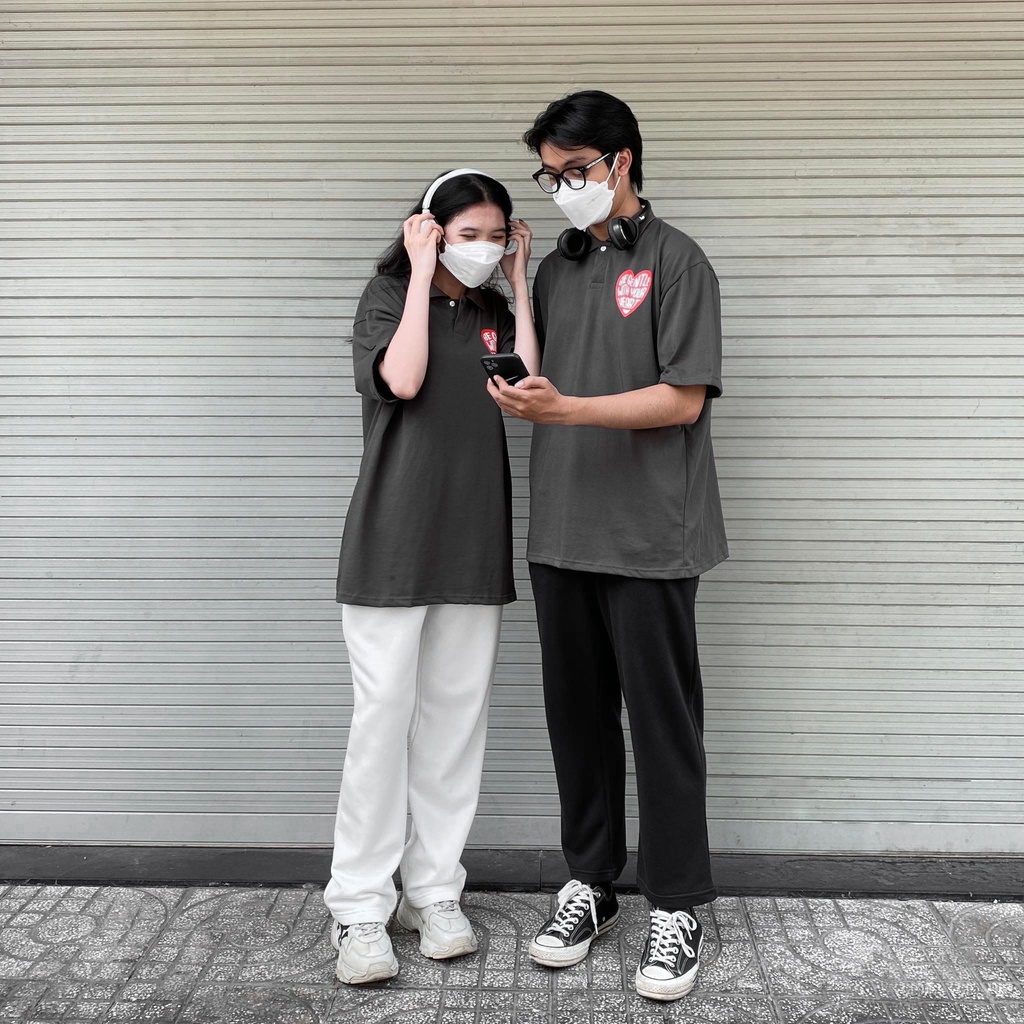 ÁO THUN FF FORM RỘNG POLO BE GENTLE WITH YOUR HEART TEE, VẢI THUN 2 CHIỀU COTTON 250GSM