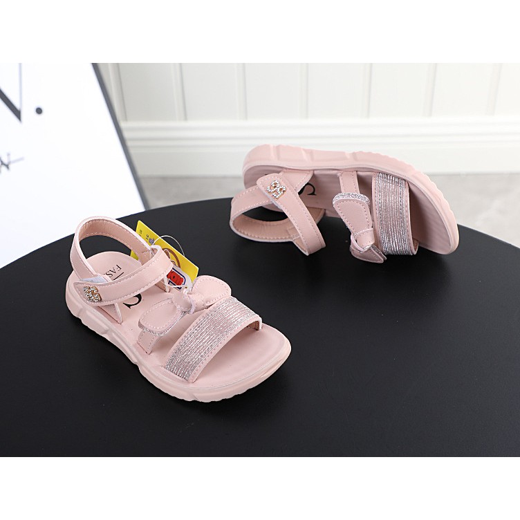 sandal bé gái size 21-30 nơ da mềm xinh