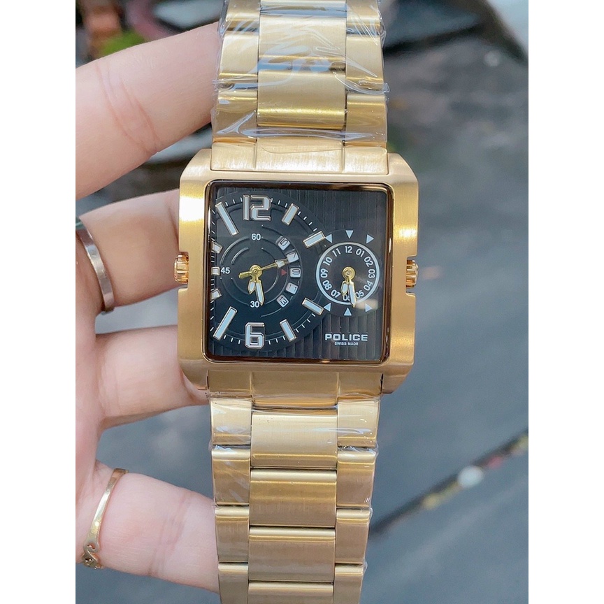 Đồng Hồ Nam Police 1064G Dây Thép , Size 40mm , Hai Máy Chạy Song Song