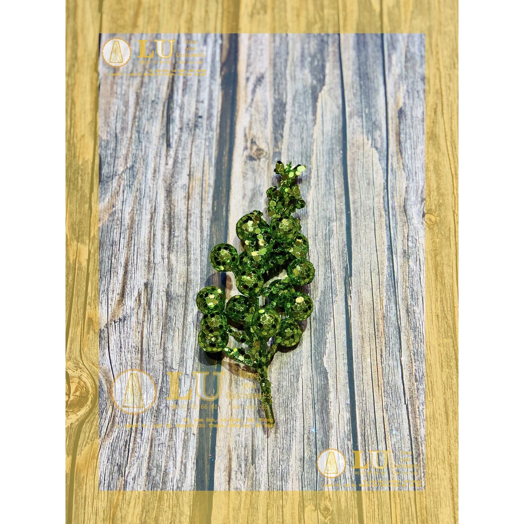 Cành quả sung nhũ kim tuyến trang trí oản, tháp bánh Vật tư phụ kiện Oản, giỏ hoa quà Noel | LU