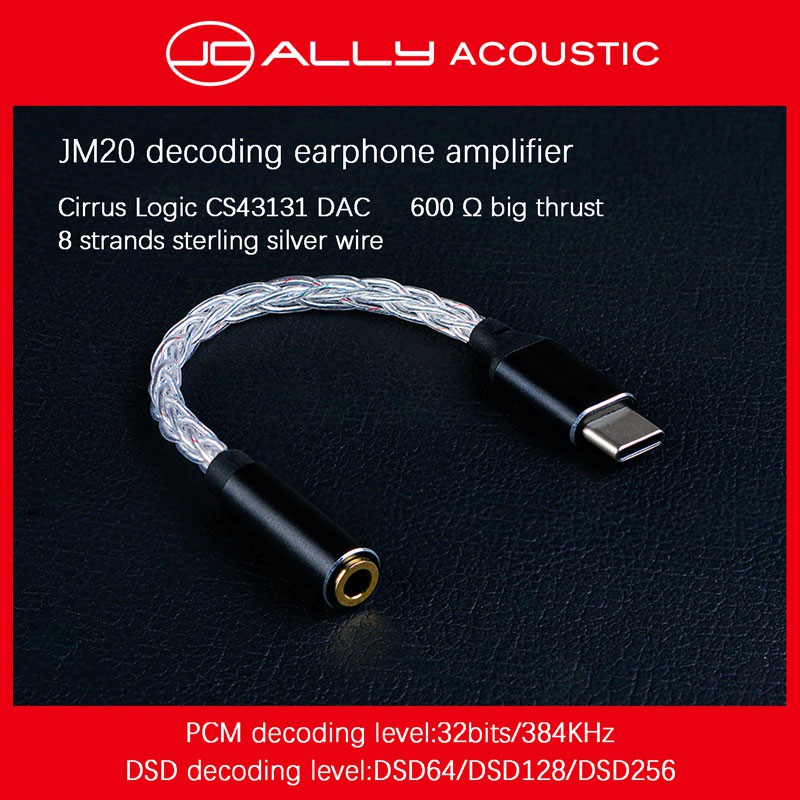 JCALLY JM20 High Performance DAC decoder amplifier Type C to 3.5mm Adapter for Android Windows MacOS