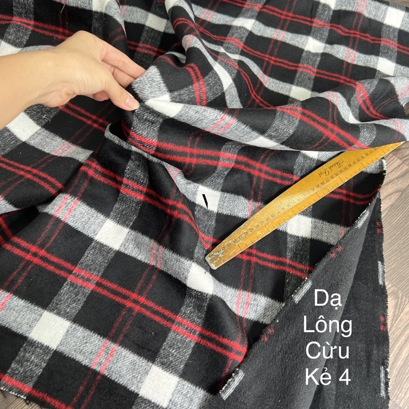 Vải Dạ kẻ Lông - Loại Dày 2 lớp bóc tách được để khâu tay
