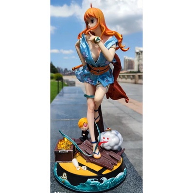 Mô hình Nami kimono Zeus + Sanji có thể tháo rời áo vải - one piece