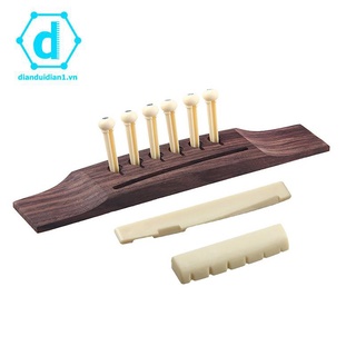 Cầu đàn 6 pin/lưng ngựa đàn/đai ốc xà cừ chấm đỏ + nâu đỏ