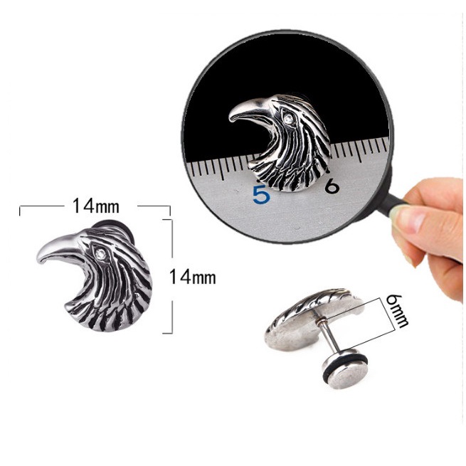 Bông Tai Nam Titan Không Rỉ Hình Đại Bàng TT 4116 - 1 Chiếc