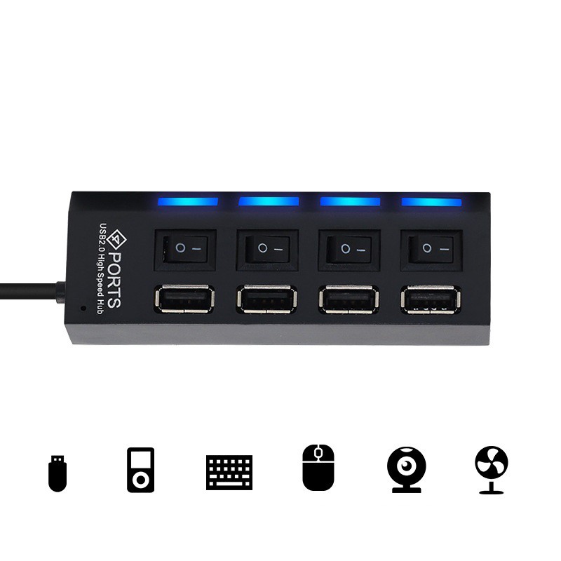 HUB USB 1 ra 4 có công tắc 40cm