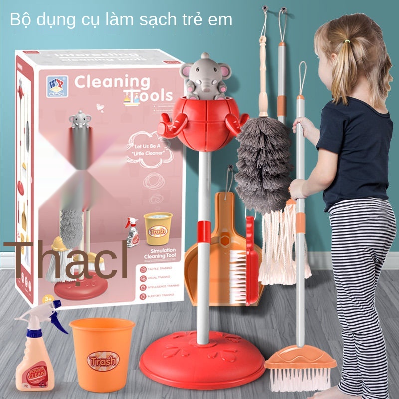 N Trẻ em s mô phỏng cây lau chổi quét nhà chơi bộ đồ cậu bé cô gái dọn dẹp công cụ