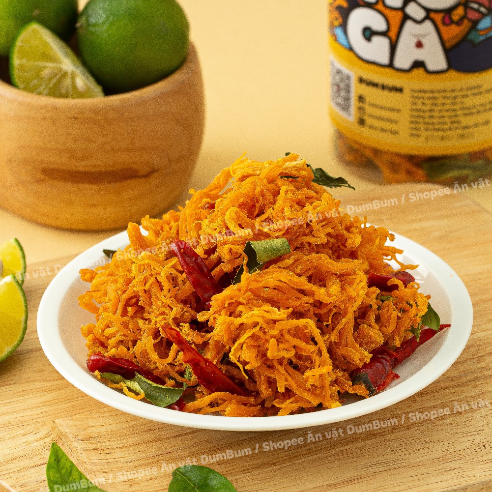 Khô gà lá chanh không cay 230g DumBum đồ ăn vặt Hà Nội