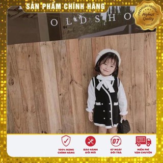 [Rẻ vô địch] Set váy len kèm sơ mi chanh xả cho bé gái siêu hot