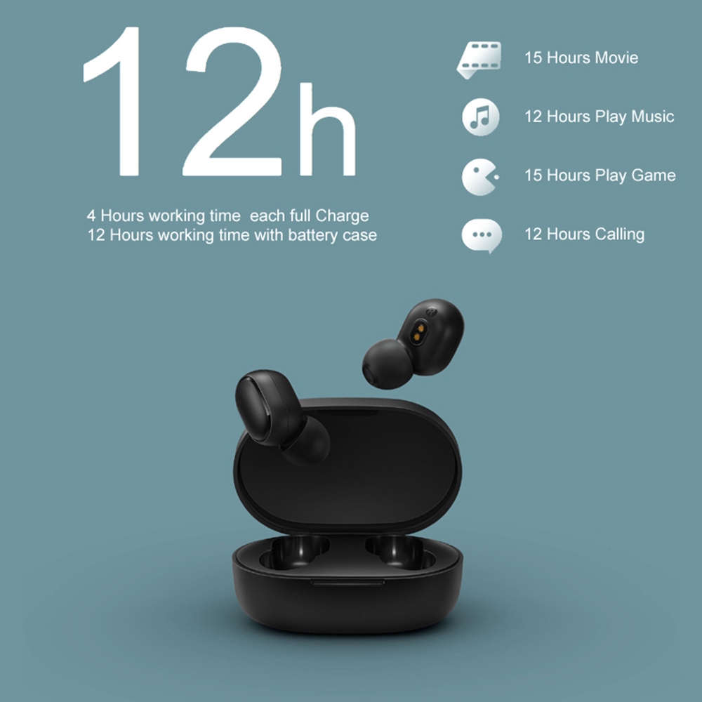 BOOMBOOM Xiaomi Redmi Airdots Headphone Voice Control Bluetooth 5.0 Noise Reduction Tap Control