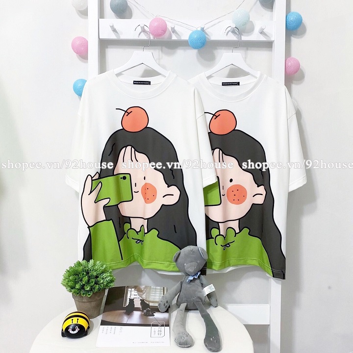 Bộ đồ thun mặc nhà unisex bé gái táo quần jogger nỉ ống bom form rộng tay lỡ