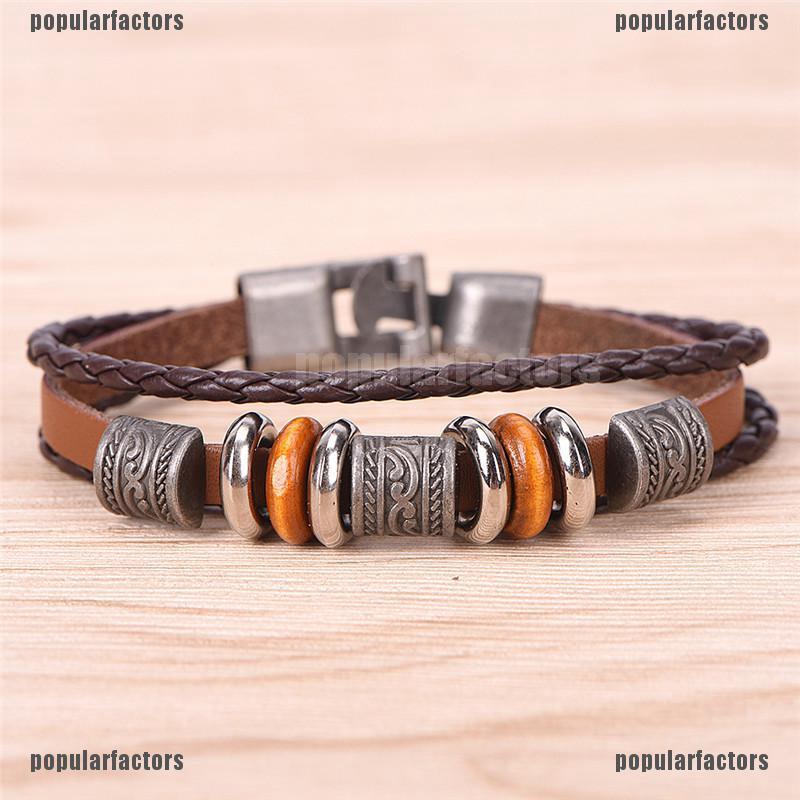 Vòng Tay Da Nhiều Lớp Thời Trang