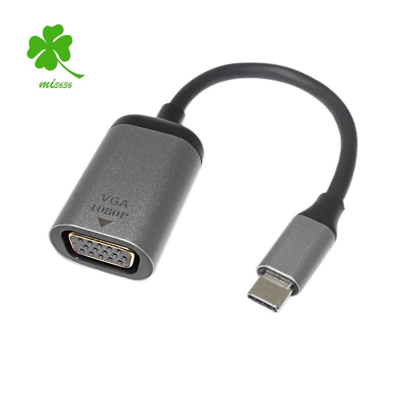 Type-C To Vga Adapter Cable Typec To Vga Hd Converter Usb3.1 Extend 1080P Vga Db15P Female Output