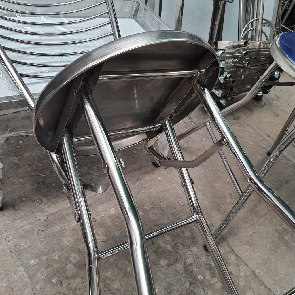 Ghế xếp 8 song , inox có lưng dựa cao lên mặt ghế 60cm/70cm/80cm . Hàng dày 1mm , chắc chắn , sử dụng an tâm .