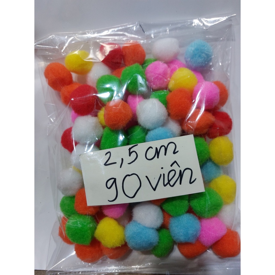 Hạt Bông Pompom Bombom.0.5;1cm;2cm;2,5cm