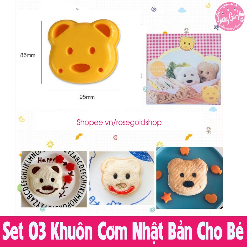 Set 3 Khuôn Cơm Nhật Bản, Giúp Bé Yêu Ăn Ngon Miệng Hơn