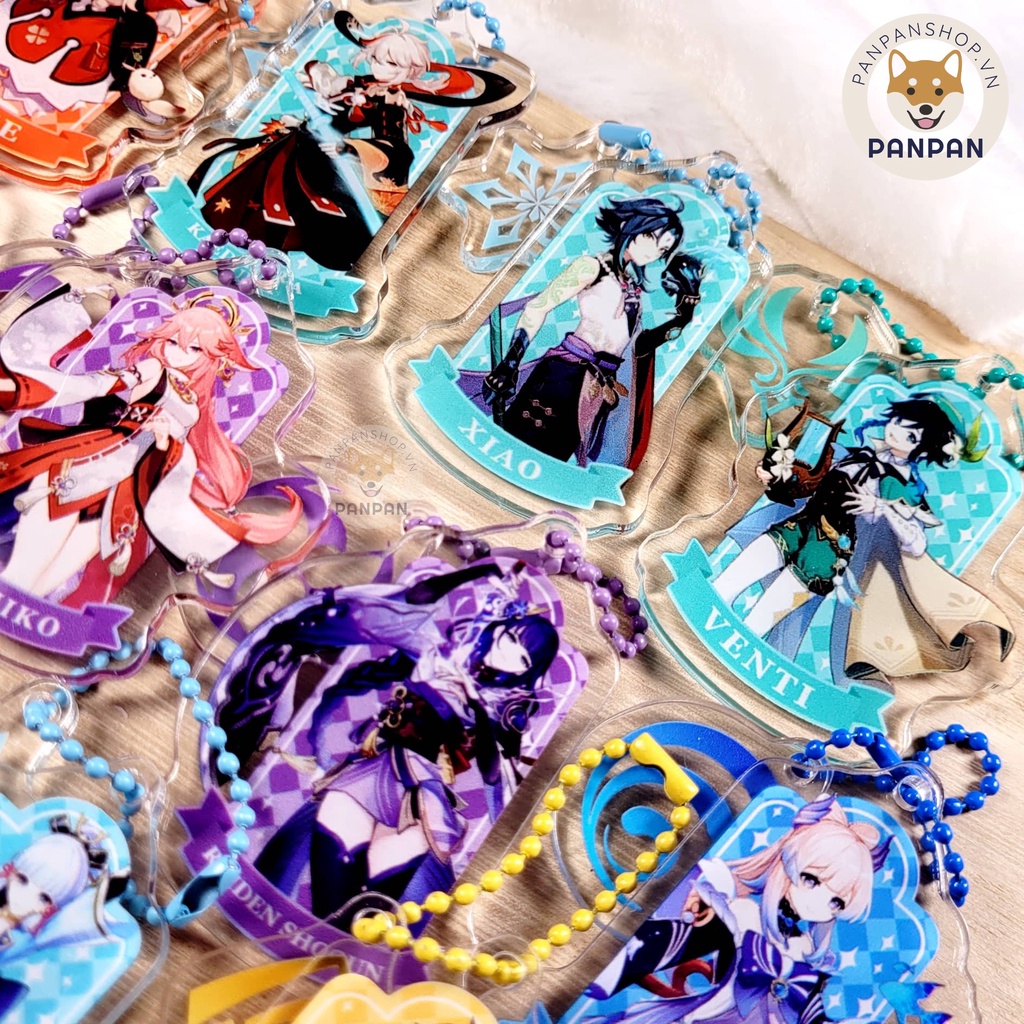 Móc xích bi DELUXE Anime Genshin Impact kèm móc Vision mini