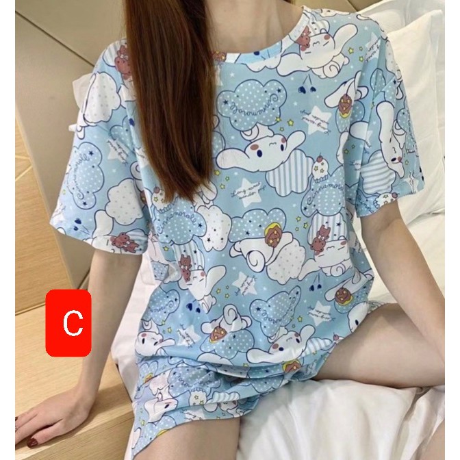 BỘ QUẦN ÁO NGỦ THUN CỘC TAY DÀNH CHO NỮ | BigBuy360 - bigbuy360.vn