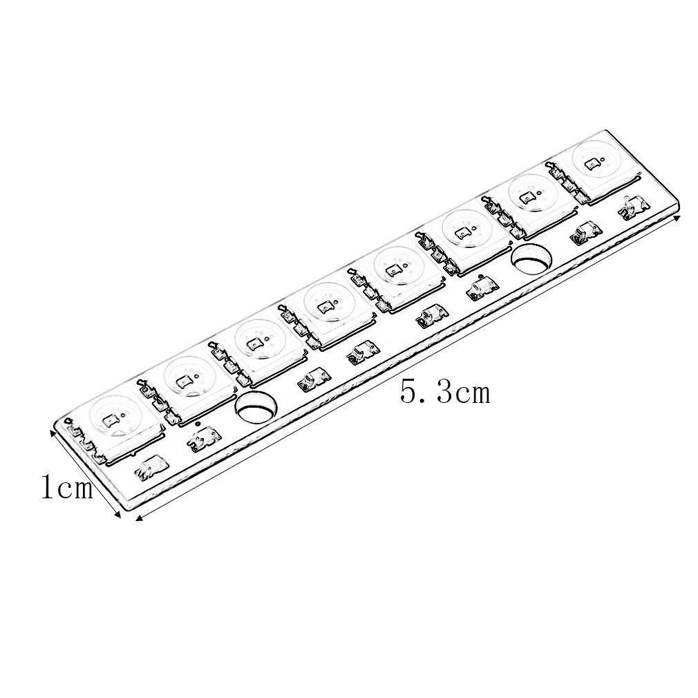 WS2812B 1*8 8-Bit Full Color 5050 RGB LED Lamp Panel Light Black White