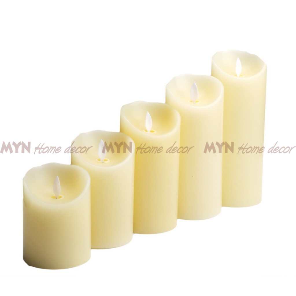 Nến điện tử tim đung đưa lung linh nhiều kích cỡ ánh sáng vàng MYN Home