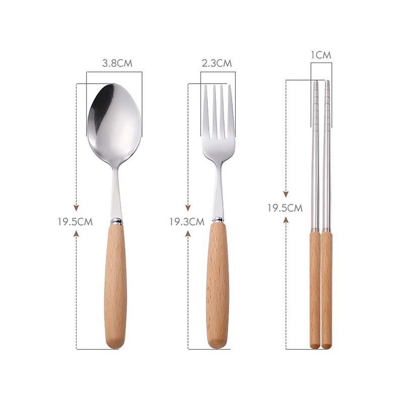 Bộ Muỗng Đũa Nĩa Bằng Thép Không Gỉ Tiện Lợi