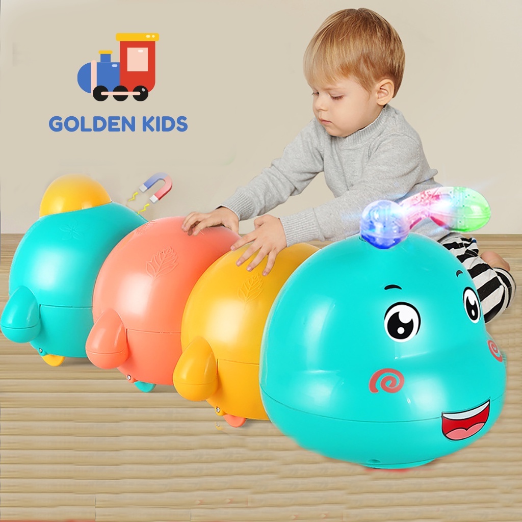 Đồ chơi chú sâu biến hình cảm biến tránh chướng ngại vật  âm nhạc ánh sáng chạy pin dễ thương