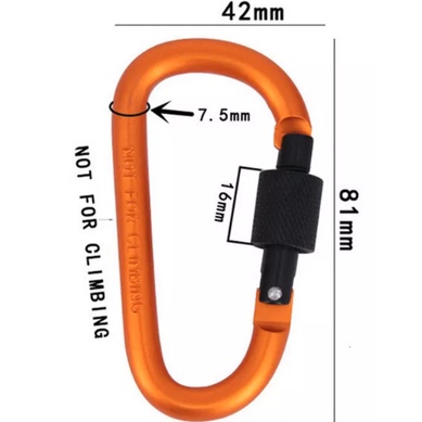 Móc khóa đa năng chữ D khóa xoay 8cm