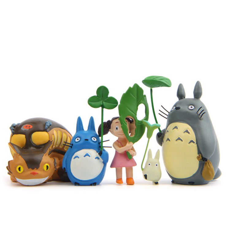 Mô hình Chu Totoro cầm cỏ Clover ba lá cho các bạn trang trí tiểu cảnh, terrarium, DIY