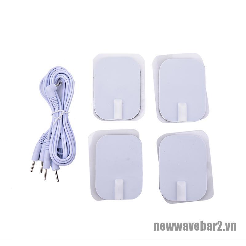 (Hàng Mới) Dây Cáp Điện Với 4 Miếng Dán Cho Máy Massage Jack 2.5mm