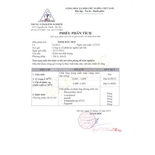 Tinh dầu Hoa Sen LAMHA 10ml