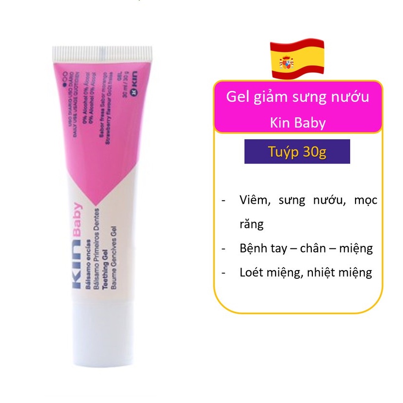 GEL BÔI GIẢM SƯNG NƯỚU KHI MỌC RĂNG VÀ TAY CHÂN MIỆNG TRẺ EM - KIN BABY GEL 30ML