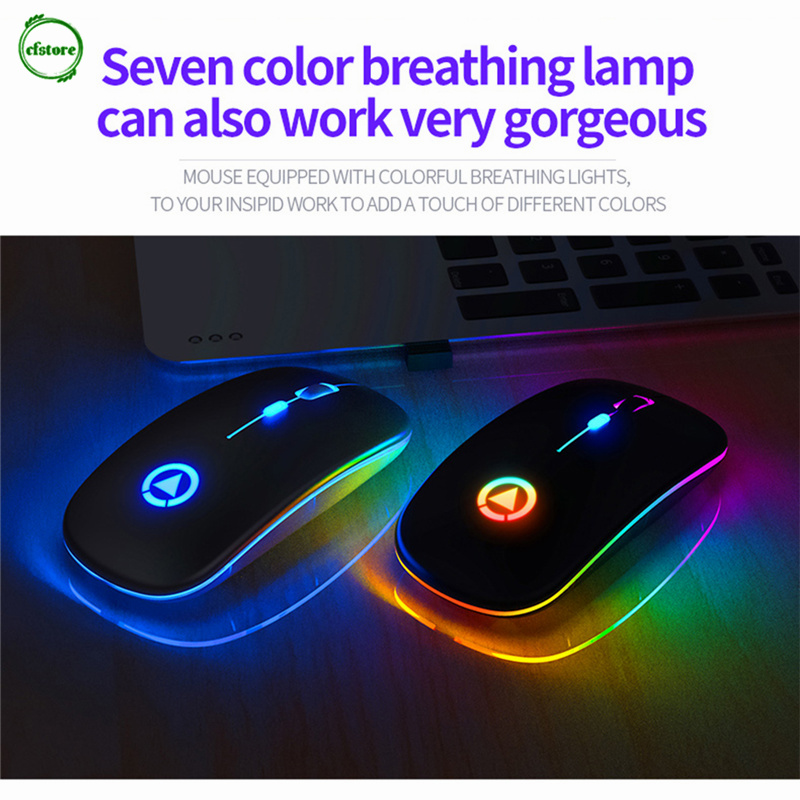 CF RGB Rechargeable Wireless Mouse USB Silent Mouse Gaming Mouse For PC Laptop