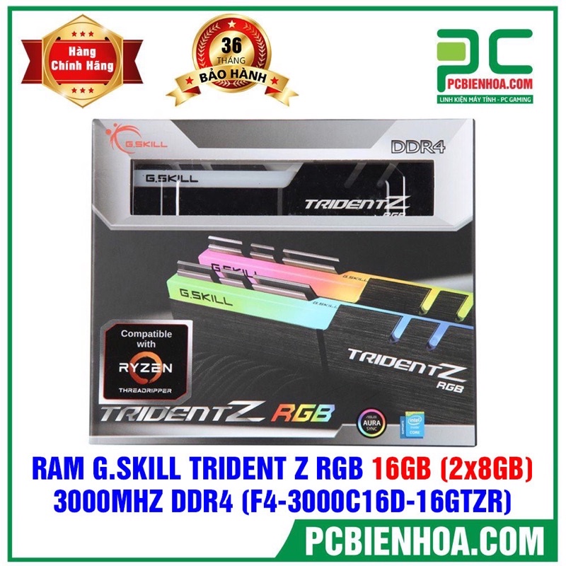 Bộ nhớ DDR4 G.Skill 16GB (3000) F43000C16D16GTZR (2x8GB) mới