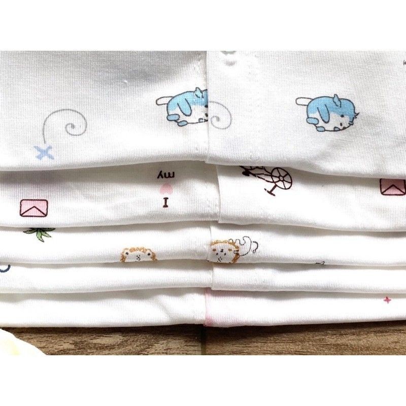 Bộ quần áo dài tay unchi sợi peptit chất cực mát cho bé 3-9kg / nhiều mẫu