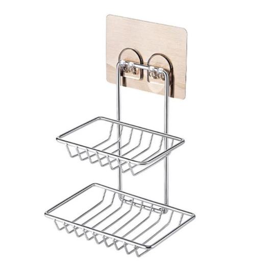 KỆ INOX 2 TẦNG ĐỂ XÀ PHÒNG TREO TƯỜNG NHÀ TẮM - KỆ ĐỂ ĐỒ NHÀ TẮM