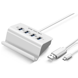 Bộ chia 4 cổng usb hub otg kiêm giá đỡ cho điện thoại