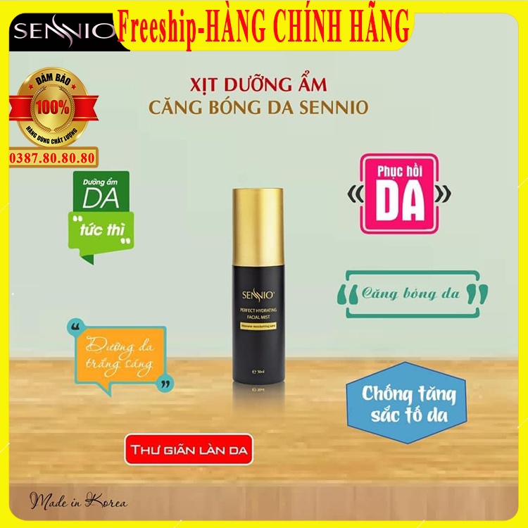 Nước xịt khoáng dưỡng ẩm da mặt hàn quốc/ Xịt dưỡng ẩm sennio giúp da trắng, căng bóng mịn cho da thường, da dầu, da mụn