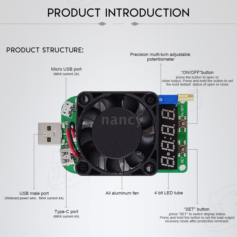 Bộ tải công suất đo dòng điện tùy chỉnh LD35 USB chất lượng cao