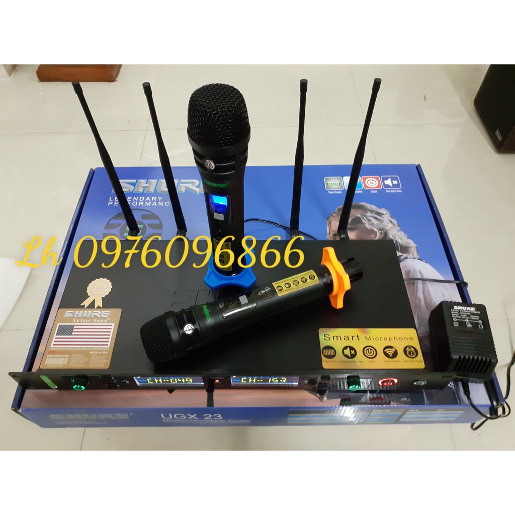 Micro không dây UGX 23 hàng bãi mỹ nhập khẩu 2023 có tự ngắt , tặng kèm bộ sạc và pin sạc 1200mah