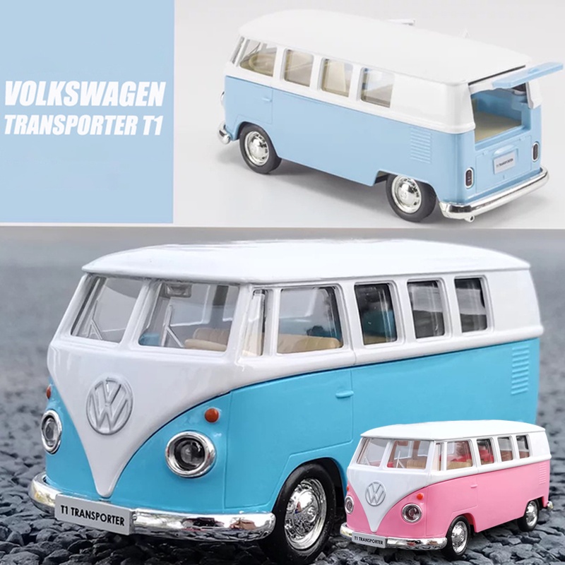 2 Colour Volkswagen T1 Bus Model Pull Back Car Figure Simulation Toys For Kids Boys Girls Baby Birthday Gift