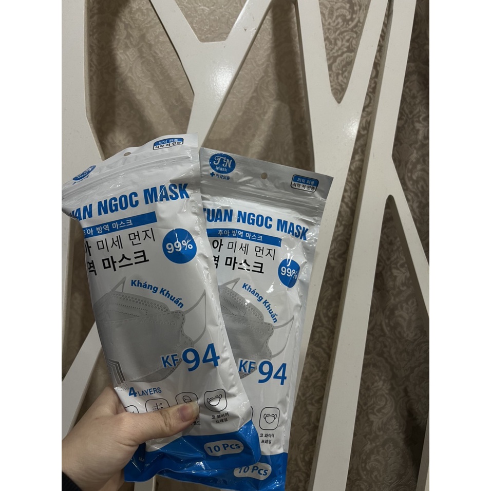 Khẩu trang KF94 MASK Túi 10 chiếc người lớn kháng khuẩn cao cấp