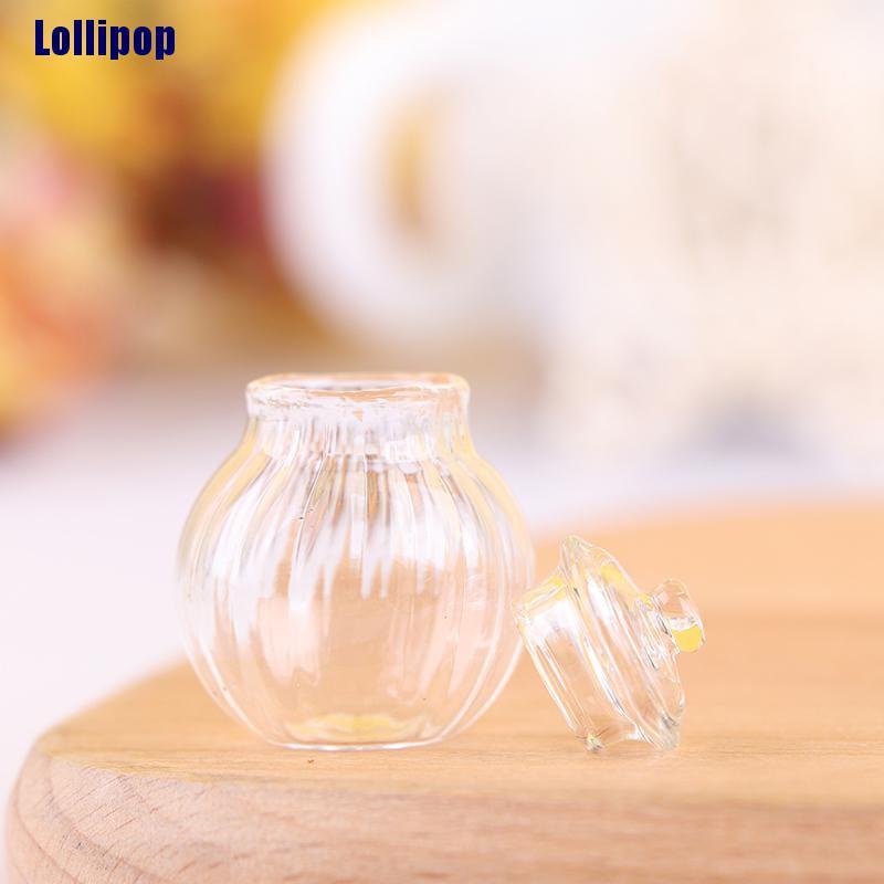 Lọ thủy tinh mini đựng kẹo tỉ lệ 1:12 cho nhà búp bê
