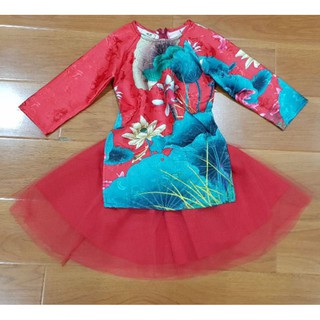 Áo dài cách tân bé gái kèm mấn