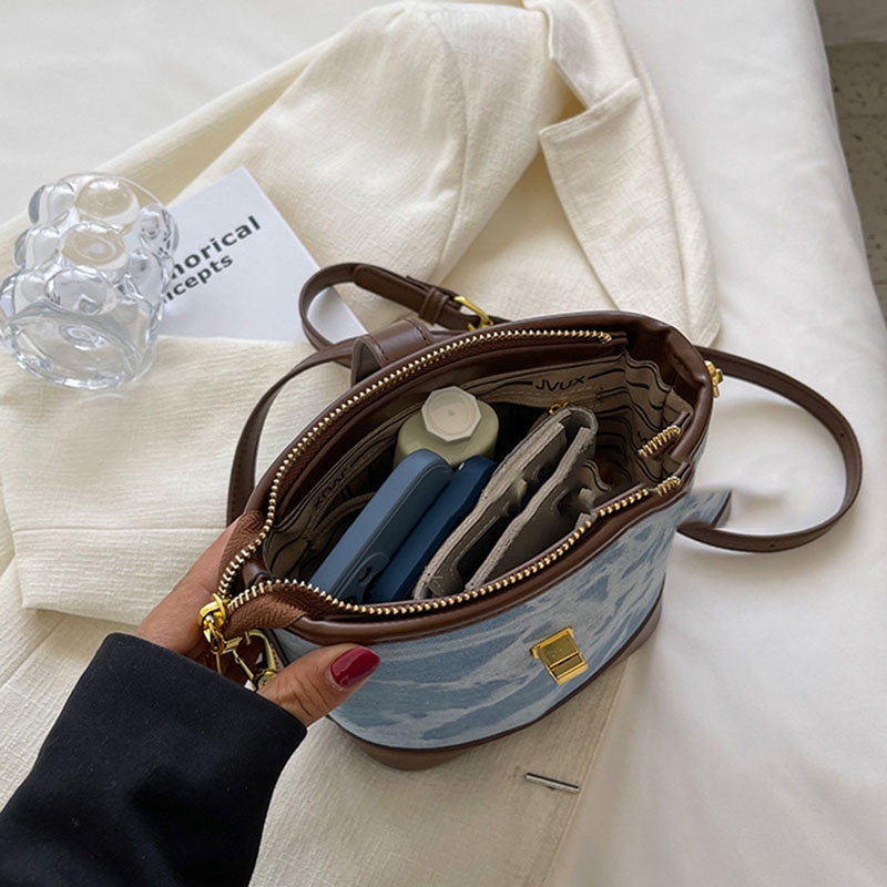 Túi Đeo Chéo Màu Sắc Tương Phản Thời Trang Cho Nữ