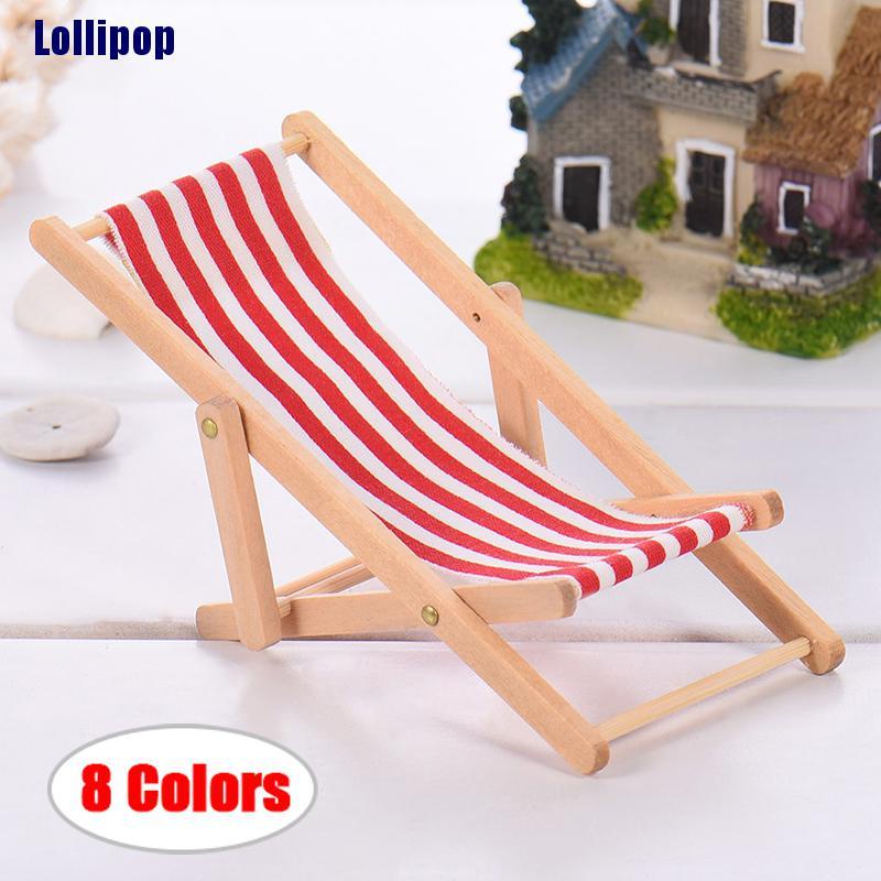 Mô hình ghế ngồi bãi biển tùy chọn màu sắc trang trí nhà búp bê tỉ lệ 1: 12 DIY